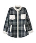 Contrast Panel Check Shirt Jacket